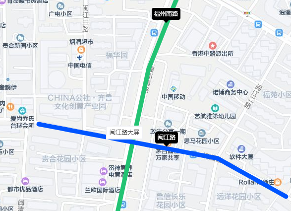 福州南路与闽江路交叉口大屏 点位位置示意