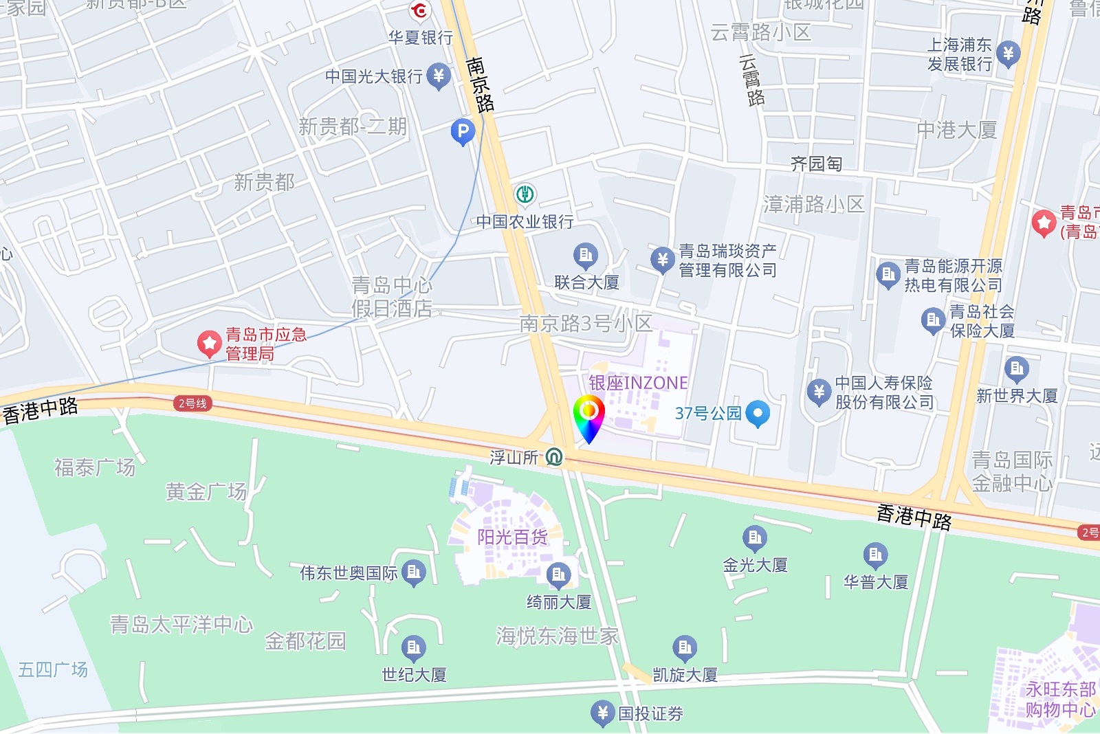 香港中路-南京路-银座LED大屏幕 点位位置示意