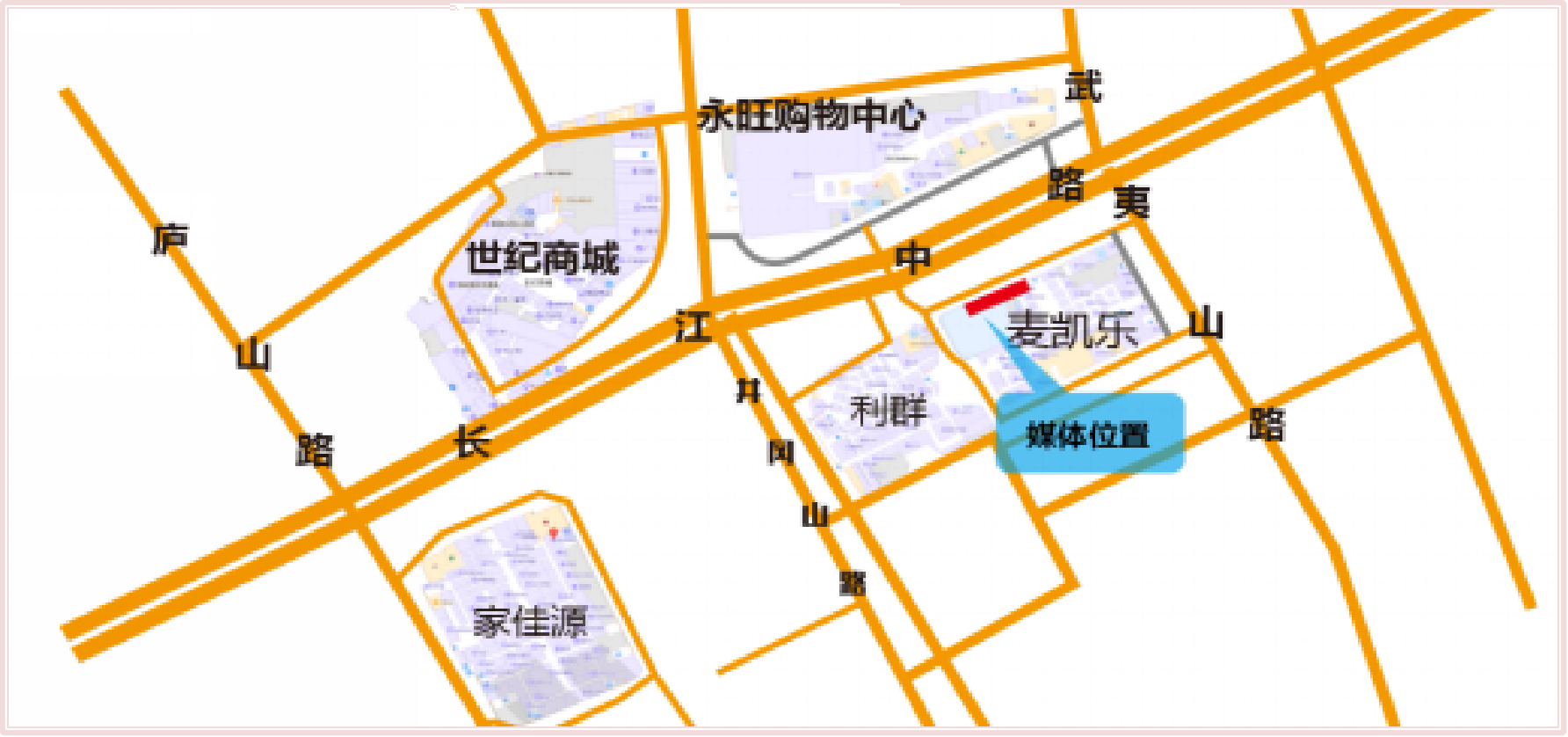 黄岛区长江中路麦凯乐主屏 点位位置示意